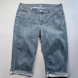 Riders by Lee Women's Denim Capri‎ Pants Size 39 Blue Embroidered Pockets